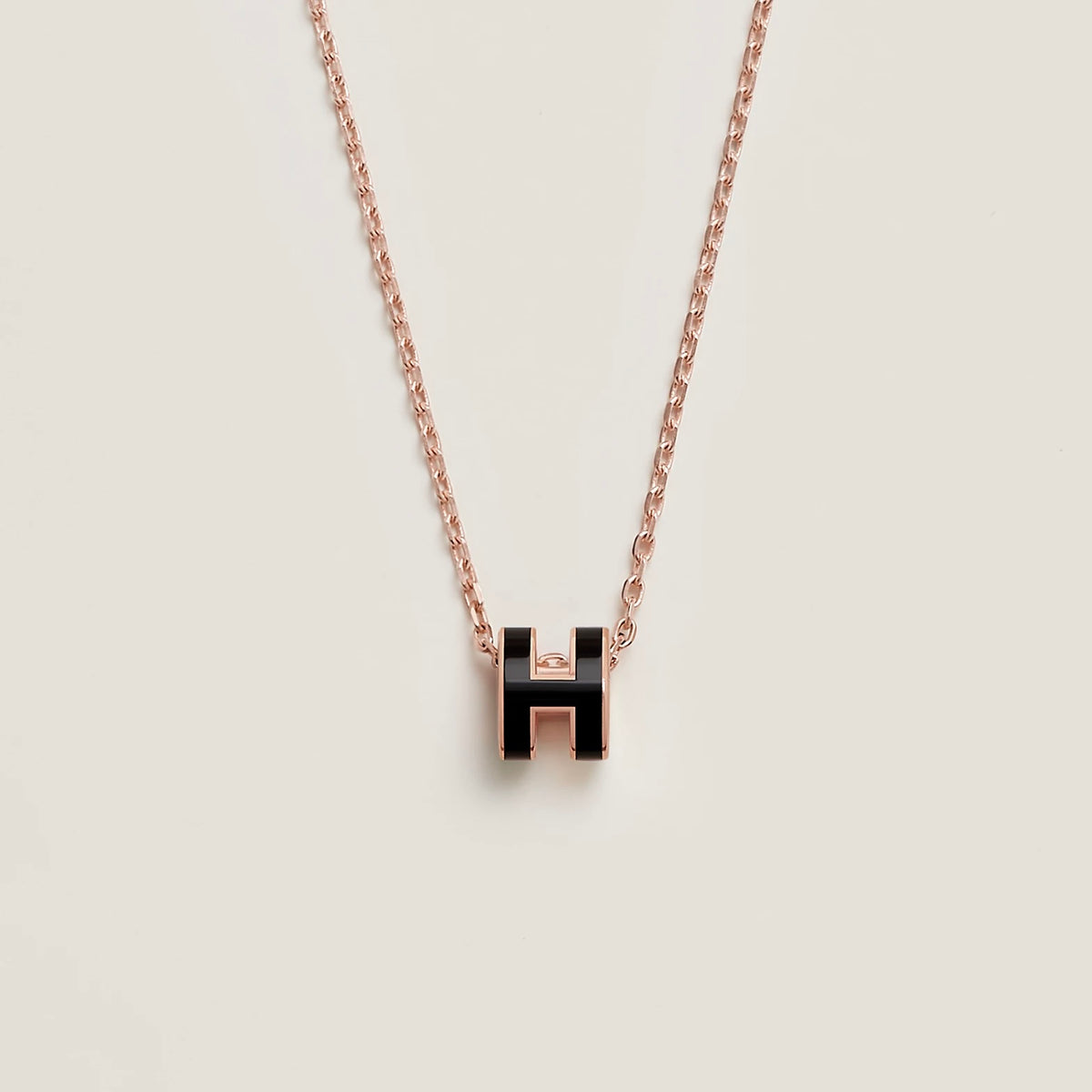 Mini Pop H pendant Noir Rose Gold
