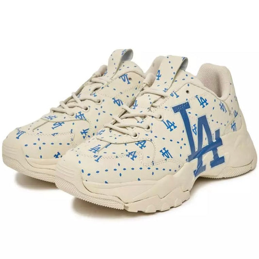 MLB Bigball Los Angeles Dodgers Monogram Chunky Saffiano Shoes Ivory Blue