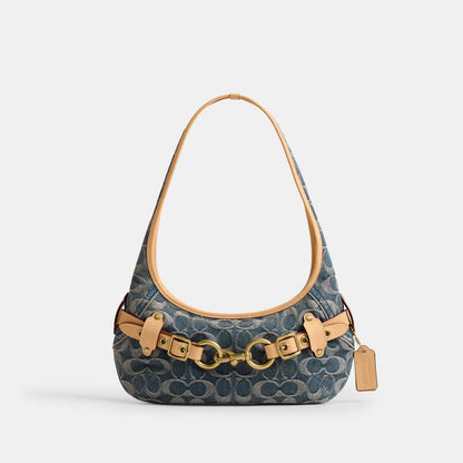 [ 🔥任揀兩件 $8XX🔥 ] BELTED ERGO SHOULDER BAG 26 DENIM