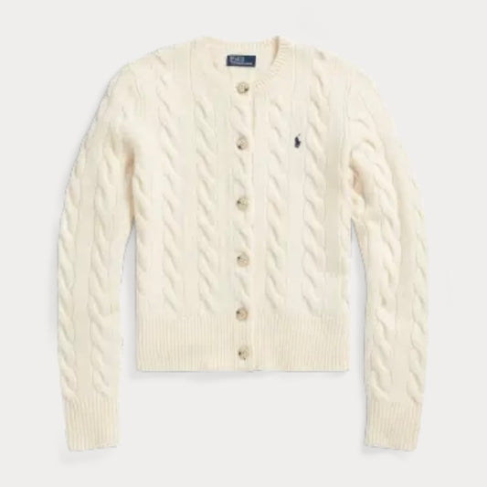 Polo Ralph Lauren Polo Pony cable-knit cardigan White