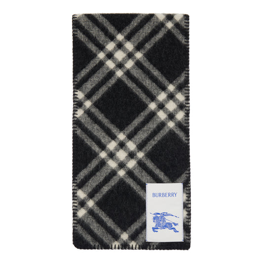 Black Check Wool Scarf