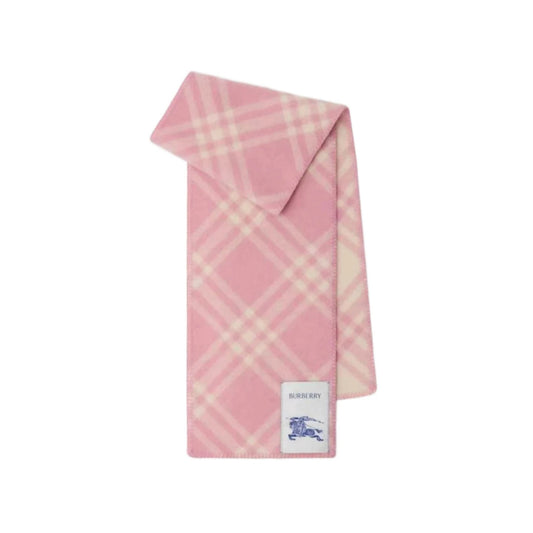 Pink Check Wool Scarf